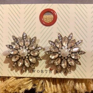 Rhinestone and faux pearl fancy earrings
